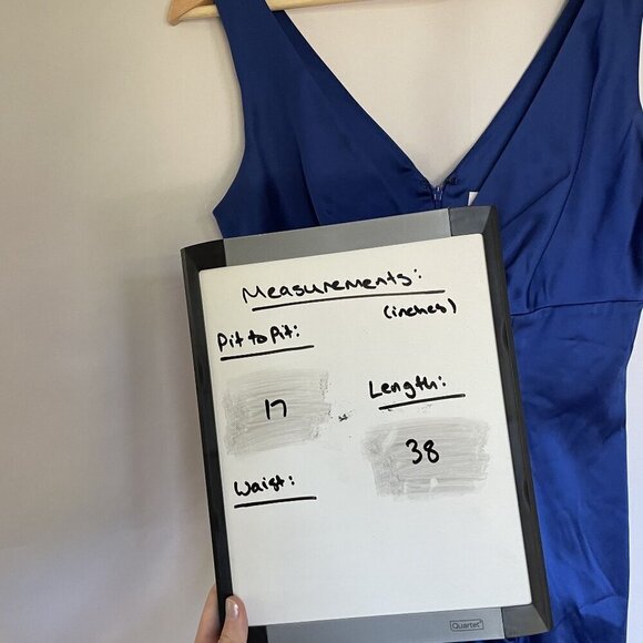 Calvin Klein bright royal blue v-neck vintage dress pleats women's size 4 - Picture 6 of 7